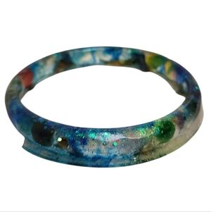 Handmade Coastal Resin Bracelet – Mermaidcore Sparkle